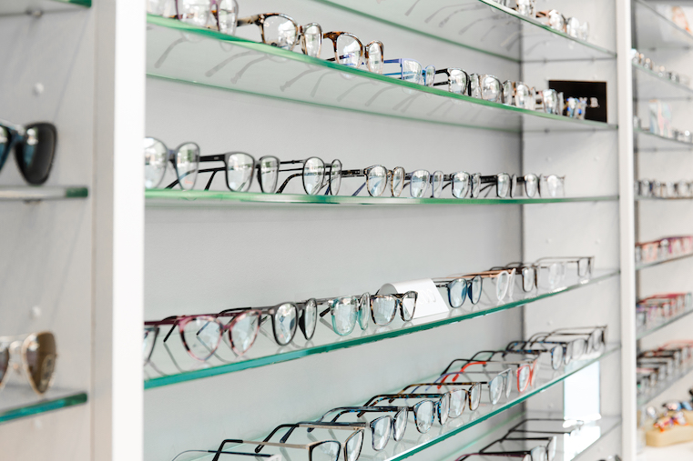 A photo of available frames at Focused Eye Care