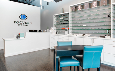 A photo of the front desk at Focused Eye Care
